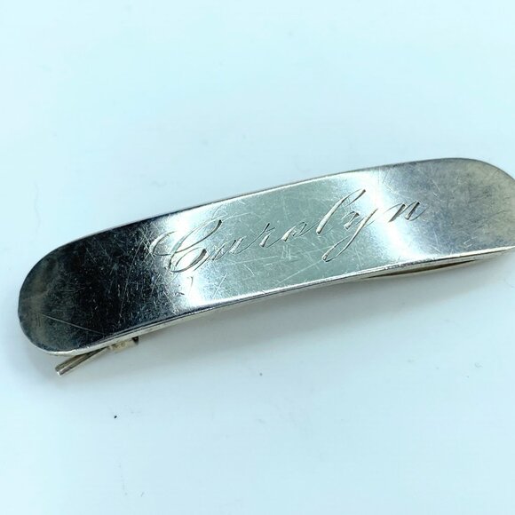 Vintage Sterling 925 Engraved Barrette \